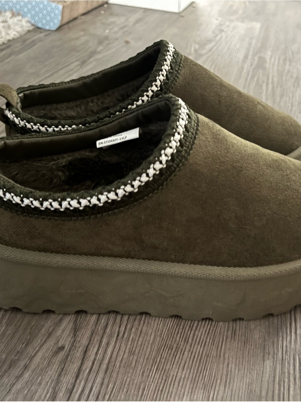 Olive Green Cozy Slip-On Slippers
